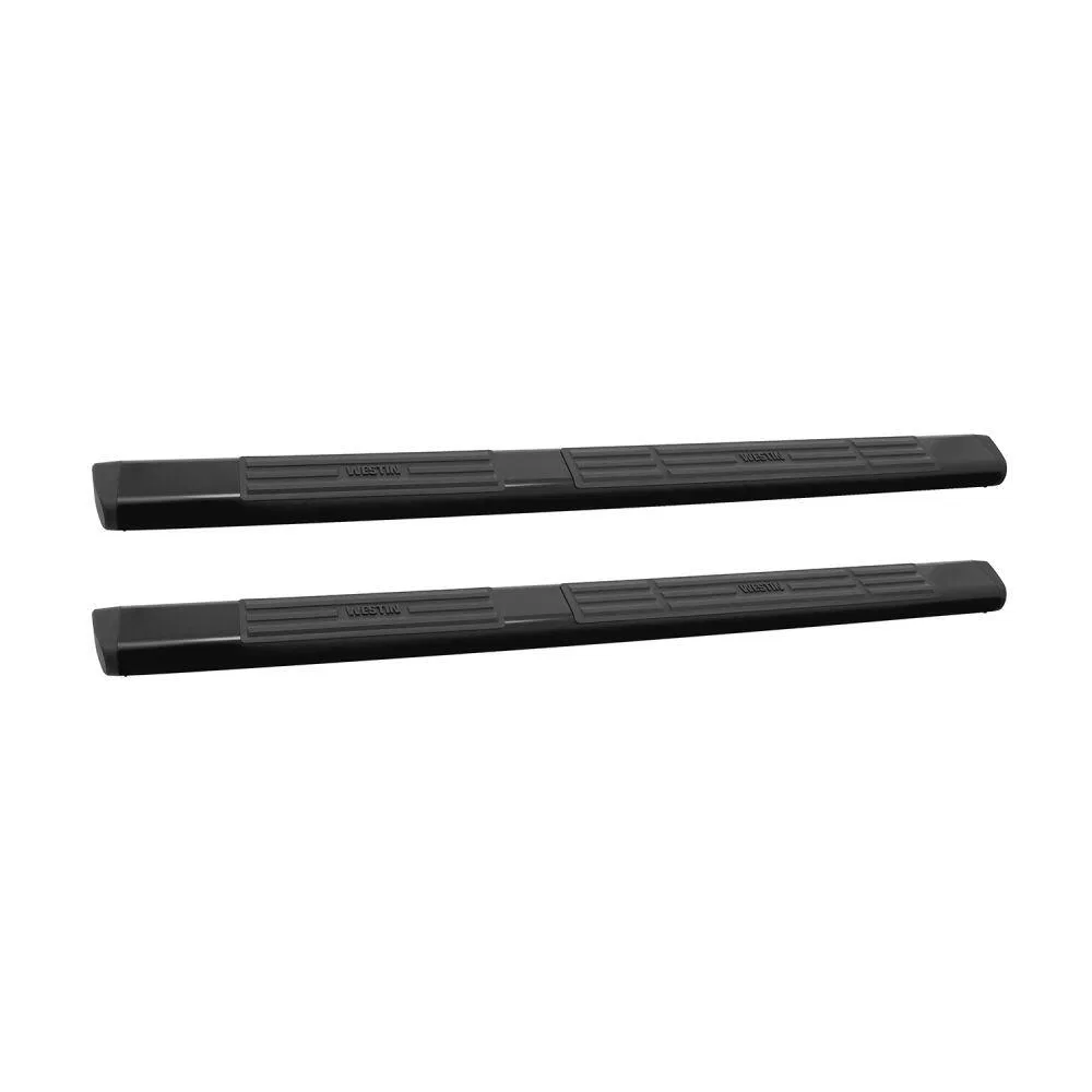 22-6035 – WESTIN Nerf Bar, With Step Pads 6 Inch Oval Straight Powder Coated Black Steel With Plastic End Caps Rocker...